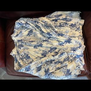 Free People Blue Pattern blouse with tie back